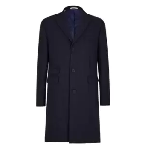 Ted Baker Navy Woolen Melton Coat - Blue