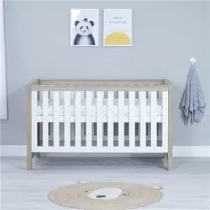 Babymore Luno Cot Bed - White Oak