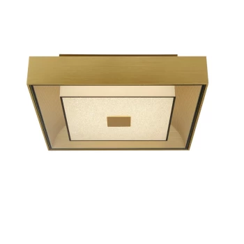 Square Flush Light - Gold With Crystal Sand