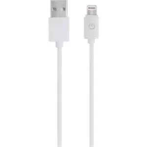 RealPower USB cable USB 2.0 USB-A plug, Apple Lightning plug 1m White 255649