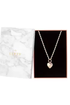 Rose Gold Diamond Cut Heart Necklace - Gift Boxed