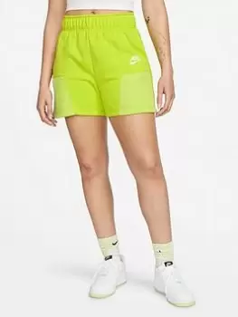 Nike Air NSW Fleece Shorts - Lime/Green, Lime Green Size M Women