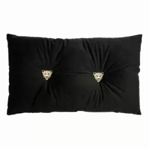 Panther Velvet Cushion Black