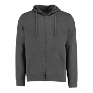 Kustom Kit Mens Full Zip Hooded Sweatshirt (XL) (Dark Grey Marl)