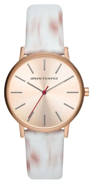 Armani Exchange AX5588 Womens Rose Gold Dial White and Watch