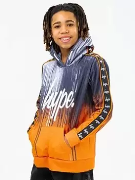 Hype Boys Drips Script Hood - Orange, Size 3-4 Years