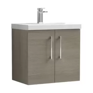 Arno Solace Oak 600mm Wall Hung 2 Door Vanity Unit with 40mm Profile Basin - ARN2523A - Solace Oak - Nuie