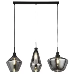 Searchlight Mia 3 Light Bar Pendant, 3 Styles Of Smoked Glass