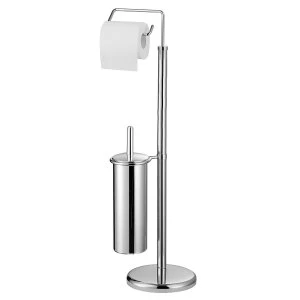 Premier Housewares Toilet Brush / Roll Holder Silver