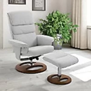 Homcom Padded Recliner Chair Fabric Grey Fabric