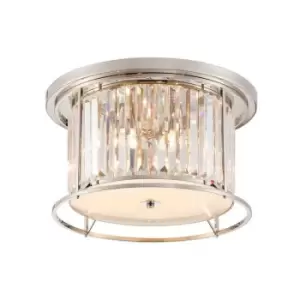 Luminosa Guilford Ceiling Lamp, 4 Light E27, Polished Nickel, Clear