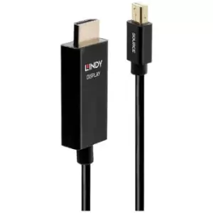 LINDY Cable Mini DisplayPort plug, HDMI-A plug 3m Black 40923 DisplayPort cable