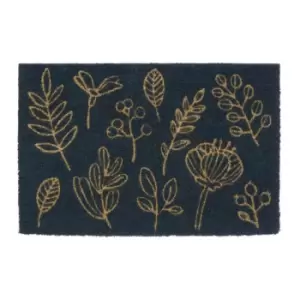 Premier Housewares Sustain Botanical Doormat - Black