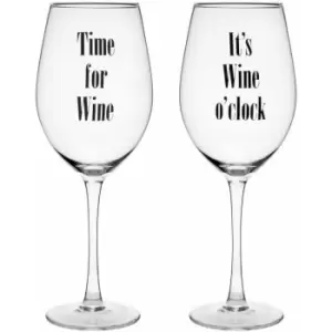 Premier Housewares - Verity Time For Wine Large Wine Glasses