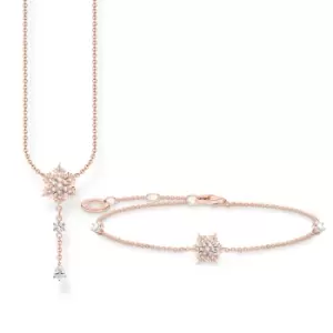 THOMAS SABO Rose Gold Plated Zirconia Snowflake Jewellery Set