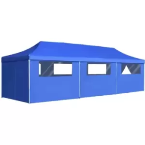 Folding Pop-up Party Tent with 8 Sidewalls 3x9 m Blue - Blue - Vidaxl