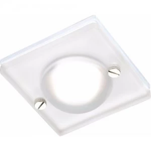 KnightsBridge 50W IP65 Decorative Square Glass Bathroom Downlight - Frosted Glass