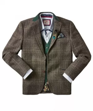 Joe Browns Wonderful Winter Check Blazer - Green, Size 42, Men