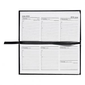 Office 2019 Slim Diary Week to View Landscape Black 941207