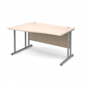 Maestro 25 SL Left Hand Wave Desk 1400mm - Silver Cantilever Frame ma