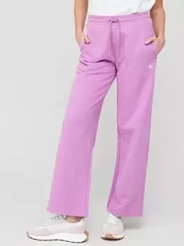 Calvin Klein Jeans Micro Logo Straight Leg Jog Pant - Purple, Purple, Size L, Women