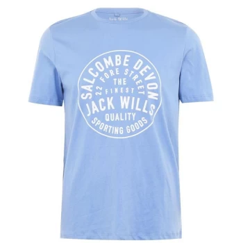 Jack Wills Cornhill Logo T-Shirt - Cornflower