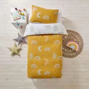 Little Furn. Rainbow Tribe Double Duvet Cover Set Cotton Mustard