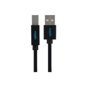 Maplin Premium USB A 2.0 Male to USB B Male Cable 0.5m Black