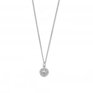 Mens Curb Chain Compass Necklace SNCC13236M