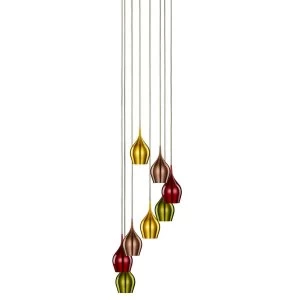 8 Light Cluster Pendant Chrome, E14