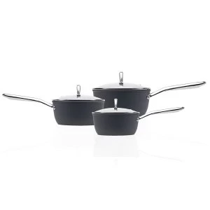 Haden Perth Sleek Non-Stick Saucepan Set 3 Piece 192639 in Grey