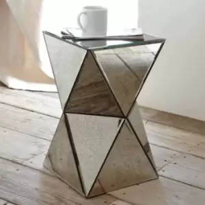 Furniture Box Diamond Mirrored Bedside Table