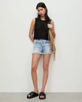 AllSaints Libby High-Rise Denim Shorts