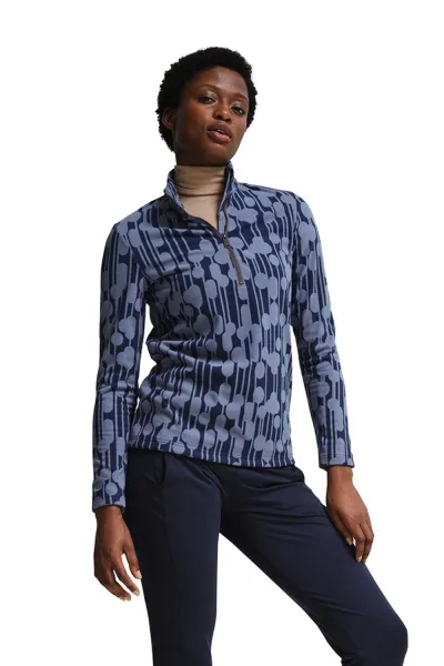 Regatta X Orla Kiely Half Zip Reflected Trees Fleece - Womens - Blue - Size: 8