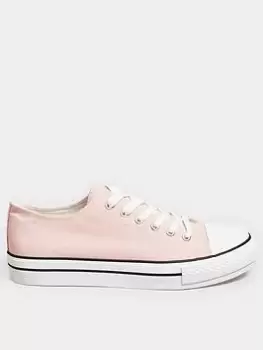 Yours Yours Wide Fit Canvas Flatform Pink, Size 9, Women