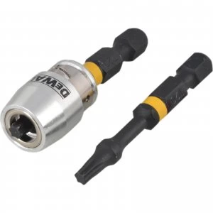 DEWALT Impact Torsion Bit and Magnetic Screwlock Sleeve T20 50mm Pack of 2