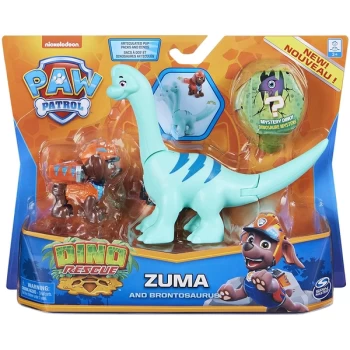 PAW Patrol Dino Rescue - Zuma and Brontosaurus Action Figure Set