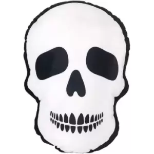 Something Different Skull Filled Cushion (One Size) (White/Black) - White/Black