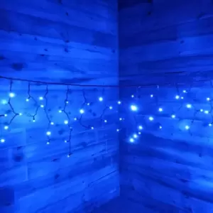 5.5m Blue Connectable Heavy Duty Static Christmas Outdoor Icicle 210 LED Lights