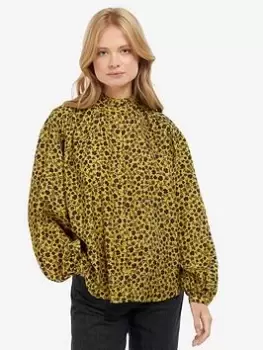 Barbour Coast To Country Galia Lyocell Printed Shirt - Yellow, Print, Size 12, Women