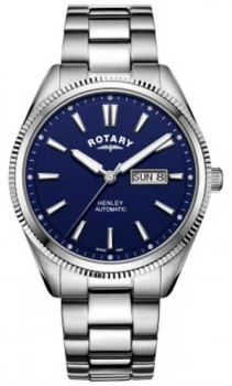 Rotary Mens Henley Serrated Bezel Blue Dial Watch