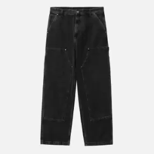 Carhartt WIP Mens Nash DK Loose Fit Pants - Black Stone Washed - L