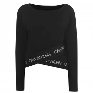 Calvin Klein Performance Boatneck Pullover Sweatshirt - 007 CK Black