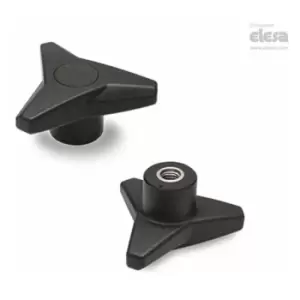 Elesa - Three-arm knob-VB.839/100 SST-M12-C9 Black