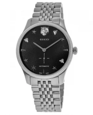 Gucci G-Timeless Black Dial Stainless Steel Mens Watch YA126353 YA126353