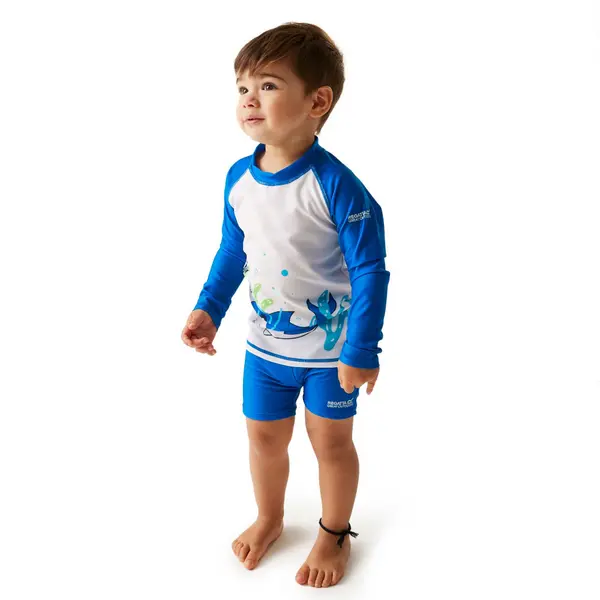 Regatta Boys Animal Rash Suit 60-72 Months (110-116cm) Bubbles the Shark/Hawaiian Blue RKM041B-ZZR-60