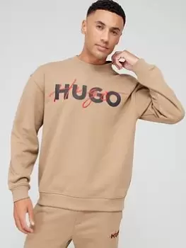 HUGO Droyko Relaxed Fit Sweatshirt, Brown, Size 2XL, Men