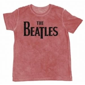 The Beatles Drop T Burnout Mens Maroon Tshirt: Large