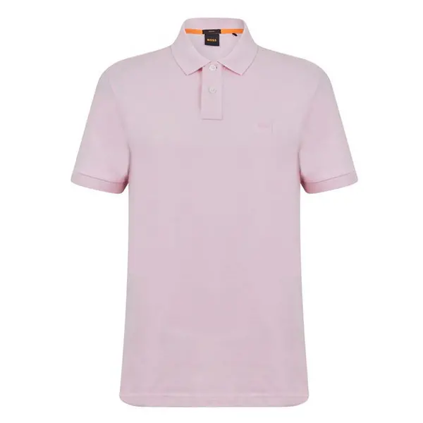 Boss Passenger logo-patch cotton-blend piqu polo top - Pink XL