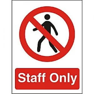 Prohibition Sign Staff Only PVC 15 x 20 cm